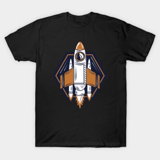 Space shuttle rocket spaceship vector illustration T-Shirt